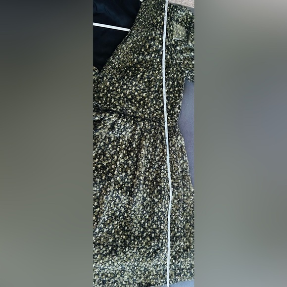 Urban Outfitters Olive Green, Black and Gold Long Sleeve Boho Dress - Med - Picture 9 of 9